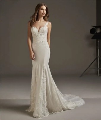 Pronovias Style #Andromeda #0 Off White/Crystal thumbnail