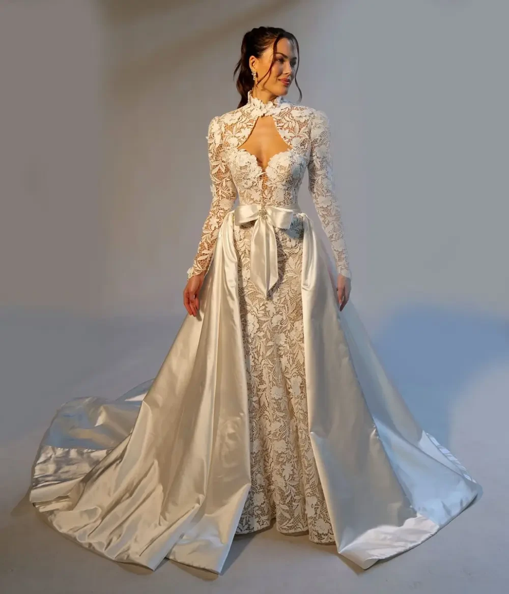 eve of milady long sleeve wedding dress 80s Mermaid Wedding Dress Naf