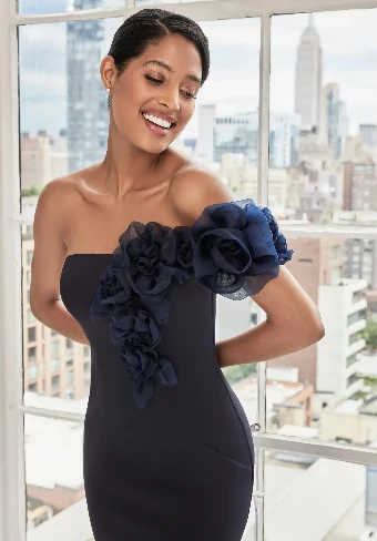 MLNY  Style #73108 #6 Red Ivory Rose Navy Slate thumbnail