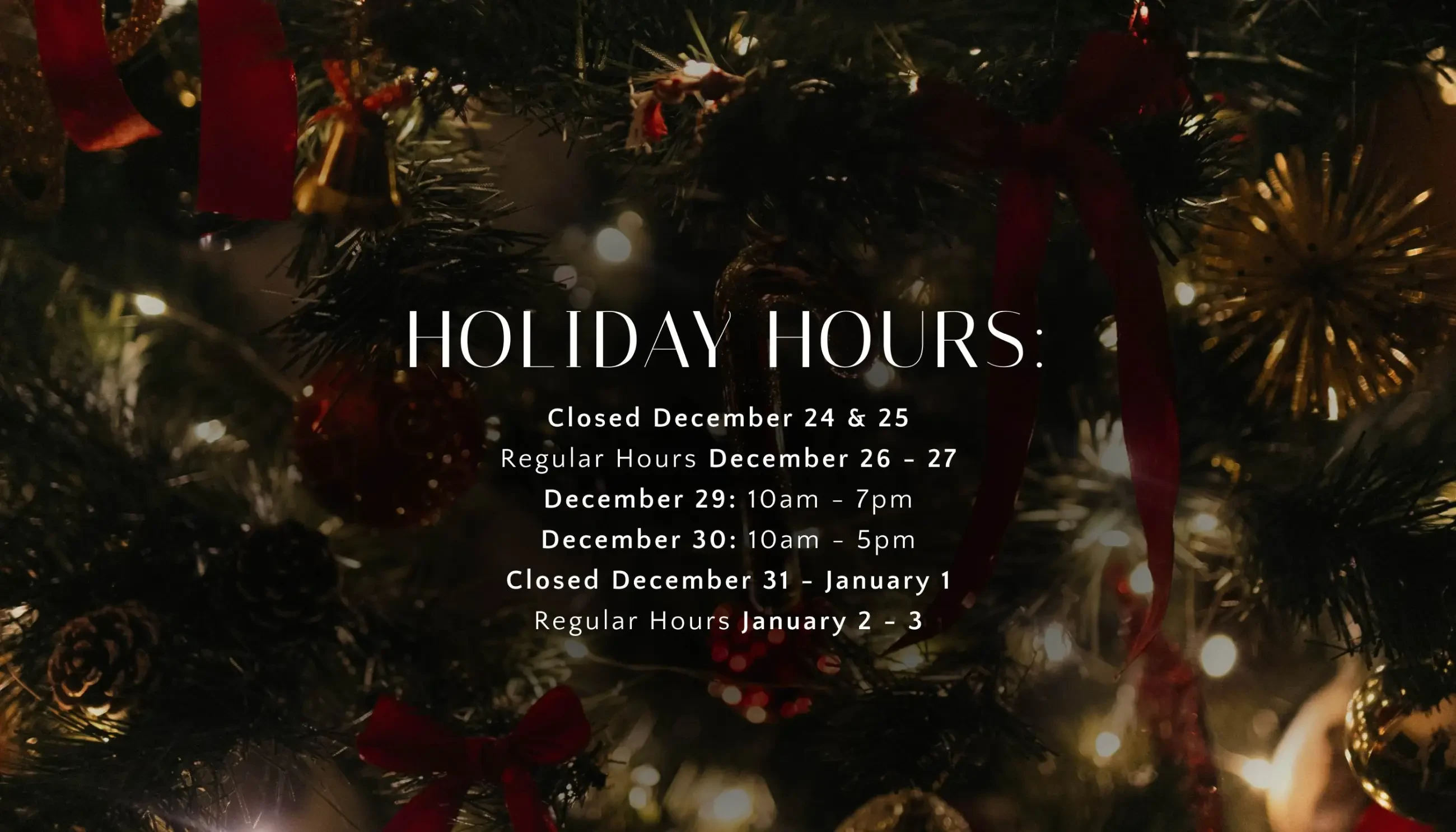 Holiday Hours